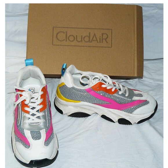 CloudAiR Maya Neon Bright Sparkle Women's Sneakers, EUC w/ Box, Worn once, SZ 9 - Picture 2 of 3